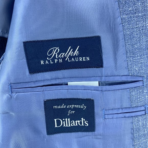 **SOLD**Ralph Lauren Blazer Mens 46L 46 Long Blue Wool Silk Linen Sport Coat - Picture 14 of 16